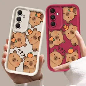 Cartoon Cute Capybara For Samsung Galaxy Case S24 S23 S22 S21 Ultra Plus Fe A55 A54 A53 A52 A35 A25 A15 A14 5G Phone Y2k Cover